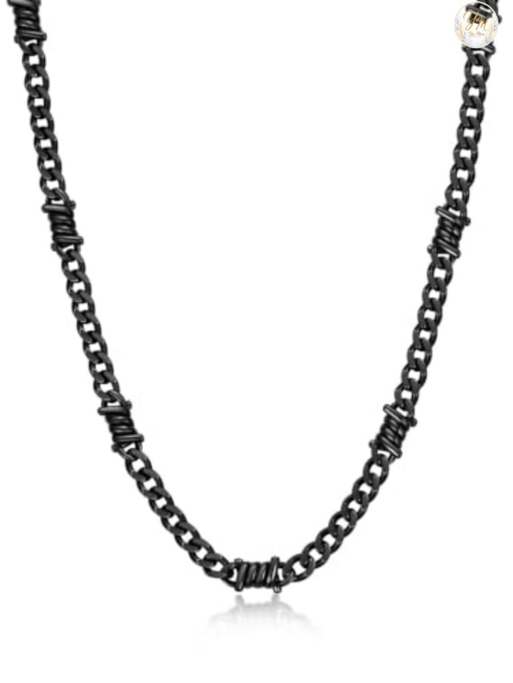Stainless Steel Barbed Wire Cuban Chain Necklace Men Women Punk Gothic